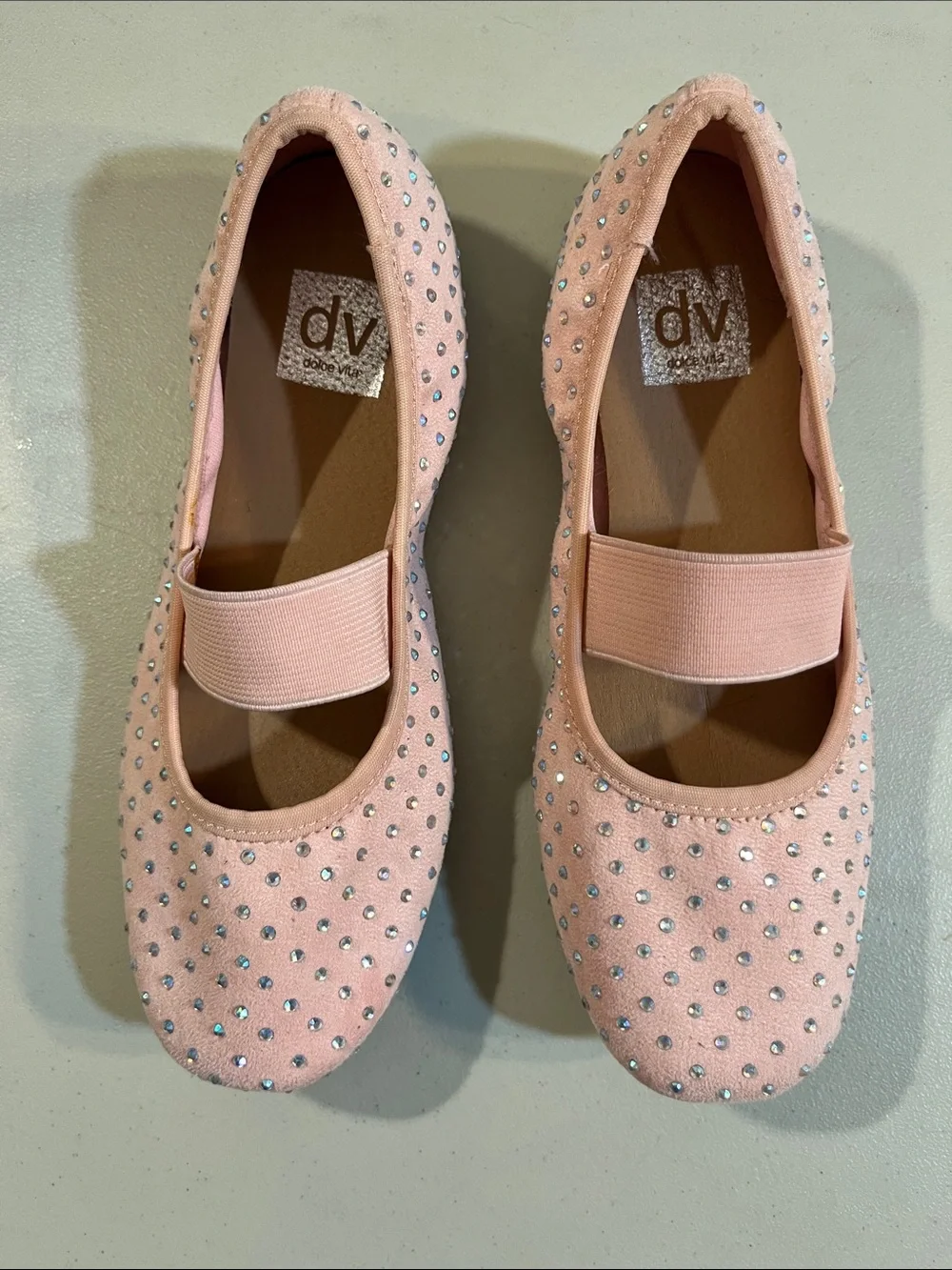 DV by Dolce Vita Pink Rhinestone Mary Jane Flats for Kids